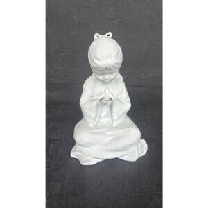 AK Kaiser Germany Bisque Porcelain Seated Girl with Dove Figurine White 806